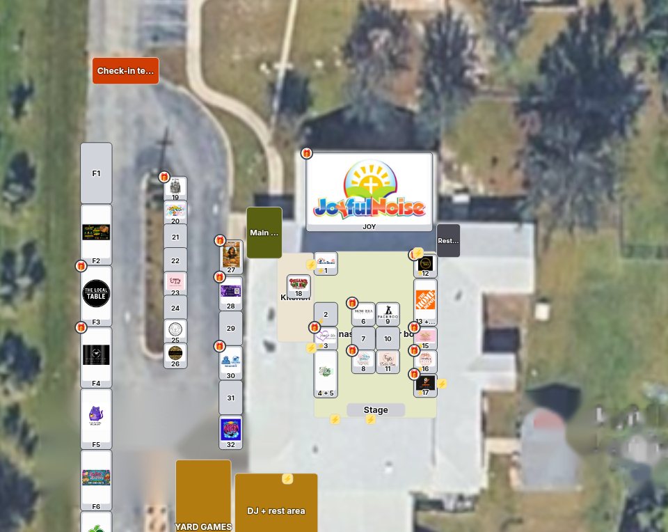 Venue map with booths
